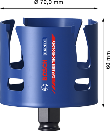 „Bosch EXPERT“ statybinių medžiagų skylių pjūklas 79 x 60 mm.